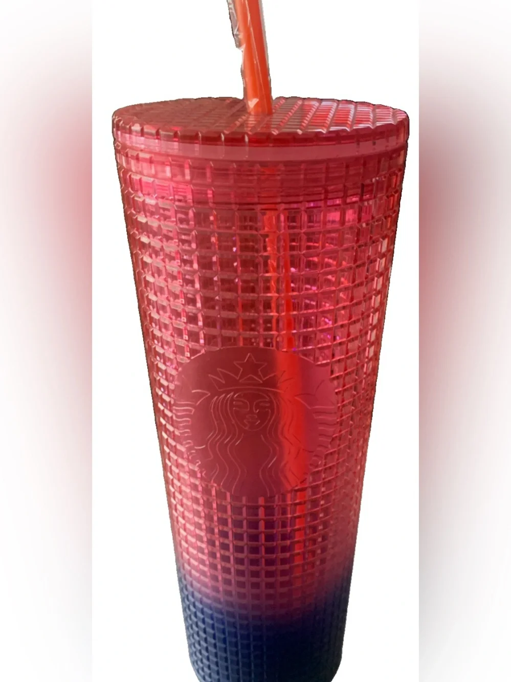 New NOS Starbucks 2022 Gradient Ombre Watermelon Pink Purple 24Oz Tumbler Straw
